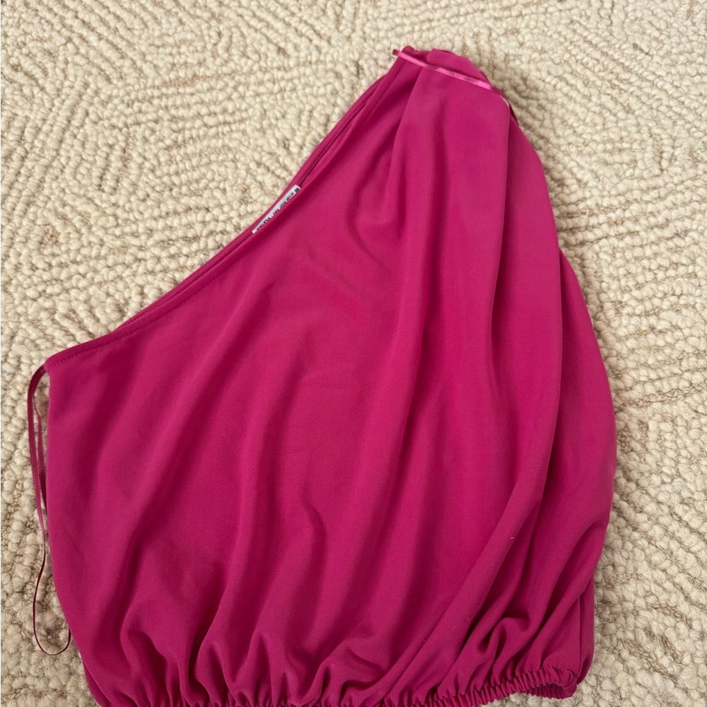 Zara Pink One-Shoulder Top